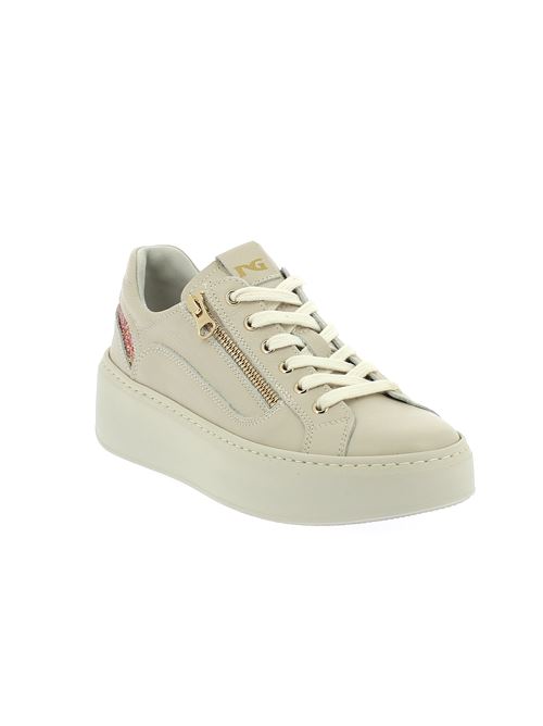 sneakers da donna in pelle beige NERO GIARDINI | E513081D412